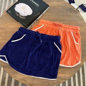 2 Terry Cloth drawstring skirts